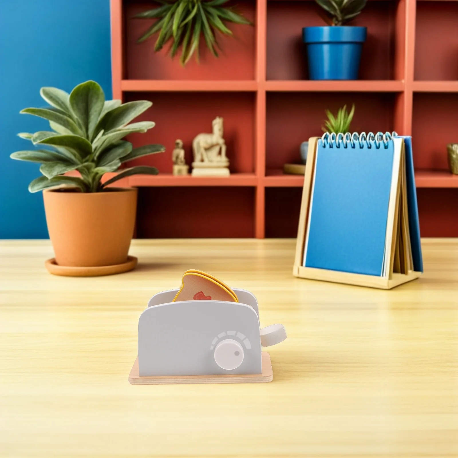 1セット木製トースターごっこ遊び朝食セットモンテッソーリキッチンアクセサリー幼児向けロールプレイキッチン調理セット