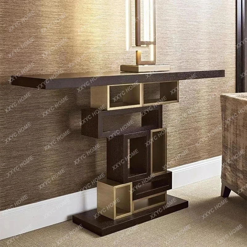 

Q Modern minimalist entrance entrance table walnut pattern living room entrance partition