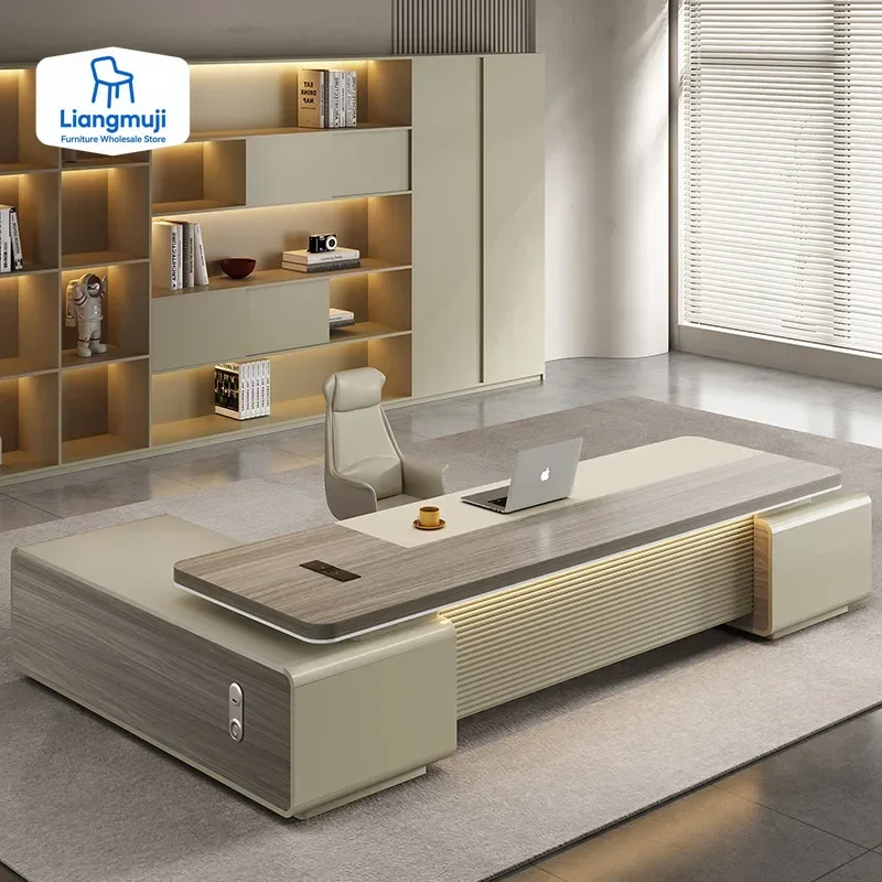 

Manager Asthetic Storage Desk Executive Manager Drawers Long Office Computer Table Standing Study Modern Escritorio Home Office