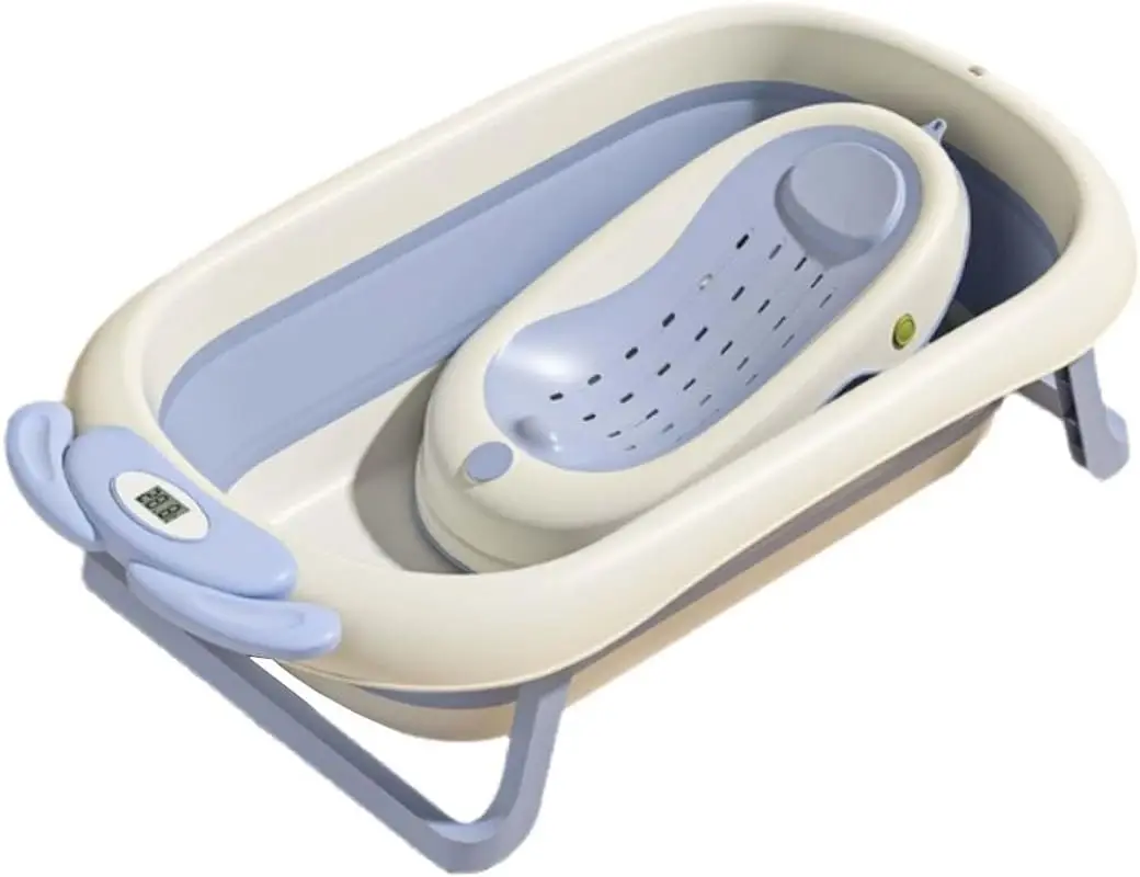 

Фиолетовая складная ванна для животных с дренажным отверстием, подставка для купания, цифровой датчик температуры для щенков, маленьких собак и кошек