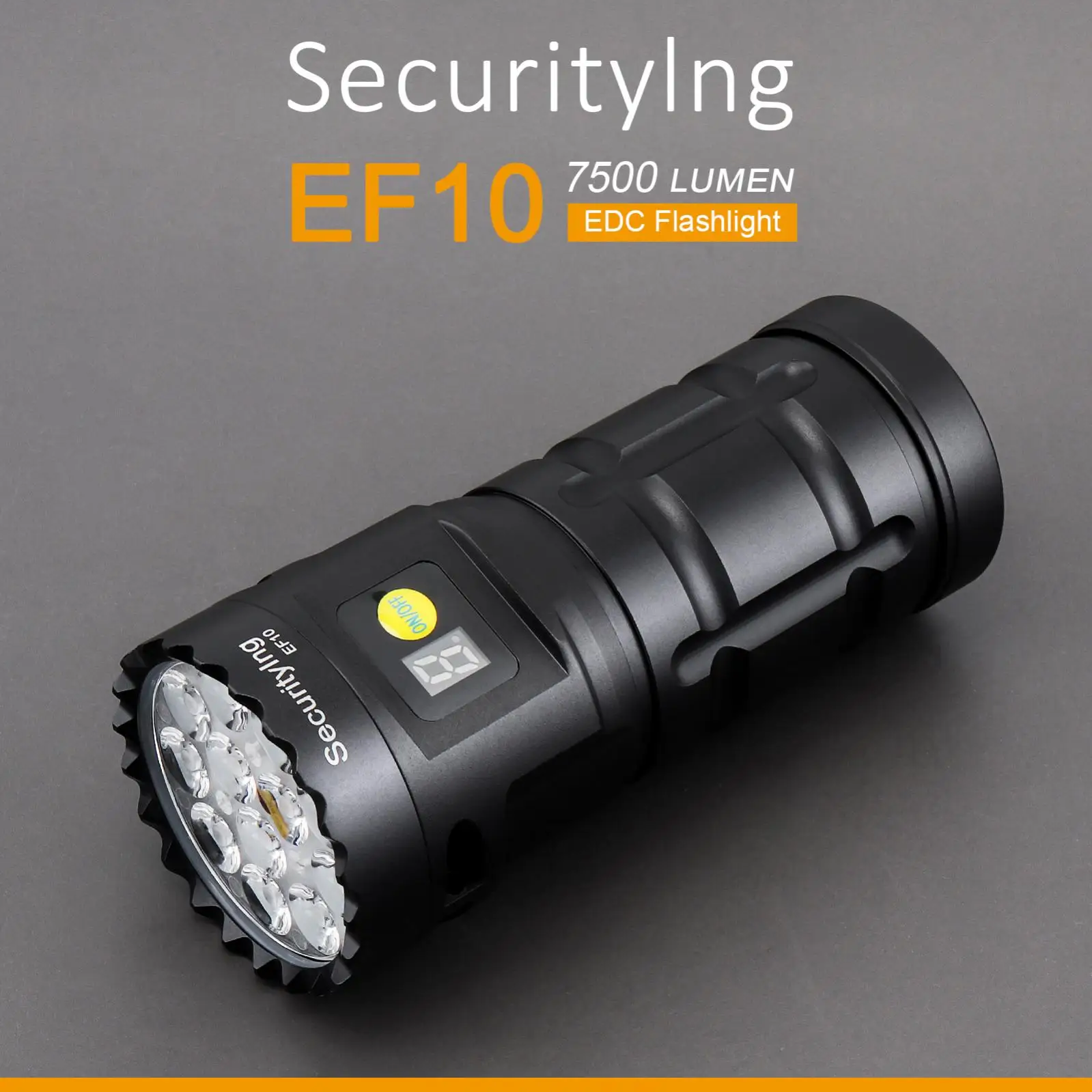 SecurityIng EF10 5500 Lumens IPX6 Rechargeable EDC Flashlight for Camping / Outdoor / Night Climbing with Power Indicator