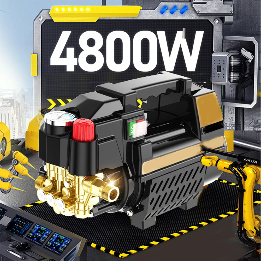 4800W Lavatrice per auto Macchina per la pulizia portatile 220V Pistola ad acqua di lavaggio ad alta pressione Pompa ad acqua Multifunzione Casa