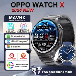 Für huawei oppo watch x smart watch 4g speicher musik video bluetooth anruf ip68 wasserdichte amoled smartwatch für tws kopfhörer ﻿