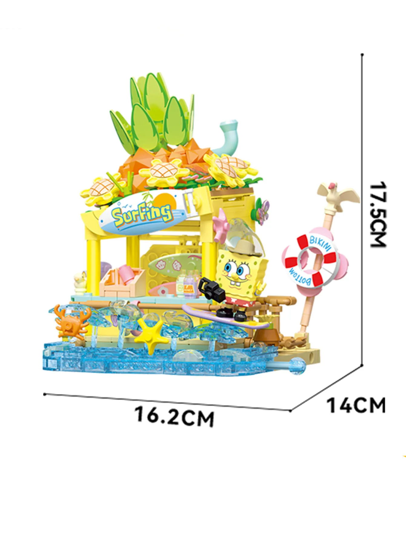 SpongeBob Series Building Blocks Patrick Star Dessert House Surf Shop Scene Model Bricks Set Desktop Decor Toys regali per bambini