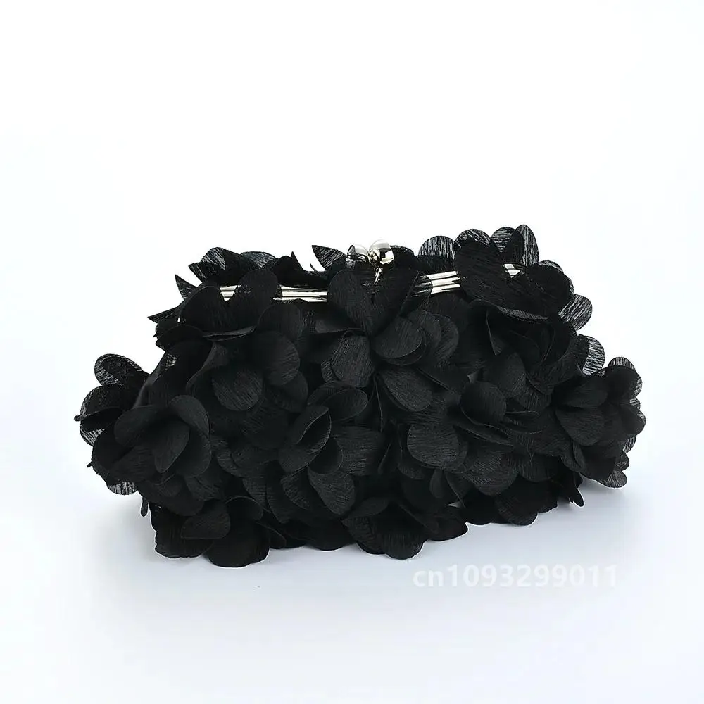 Satin Petal Evening clutch Bag Designer wholesale Dinner Party flower Wedding Purse