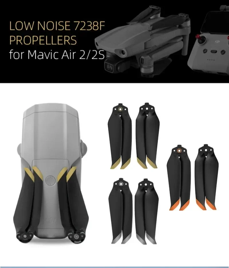 

7238 Low Noise Props 7238F Propellers For DJI AIR 2S Drone Accessories