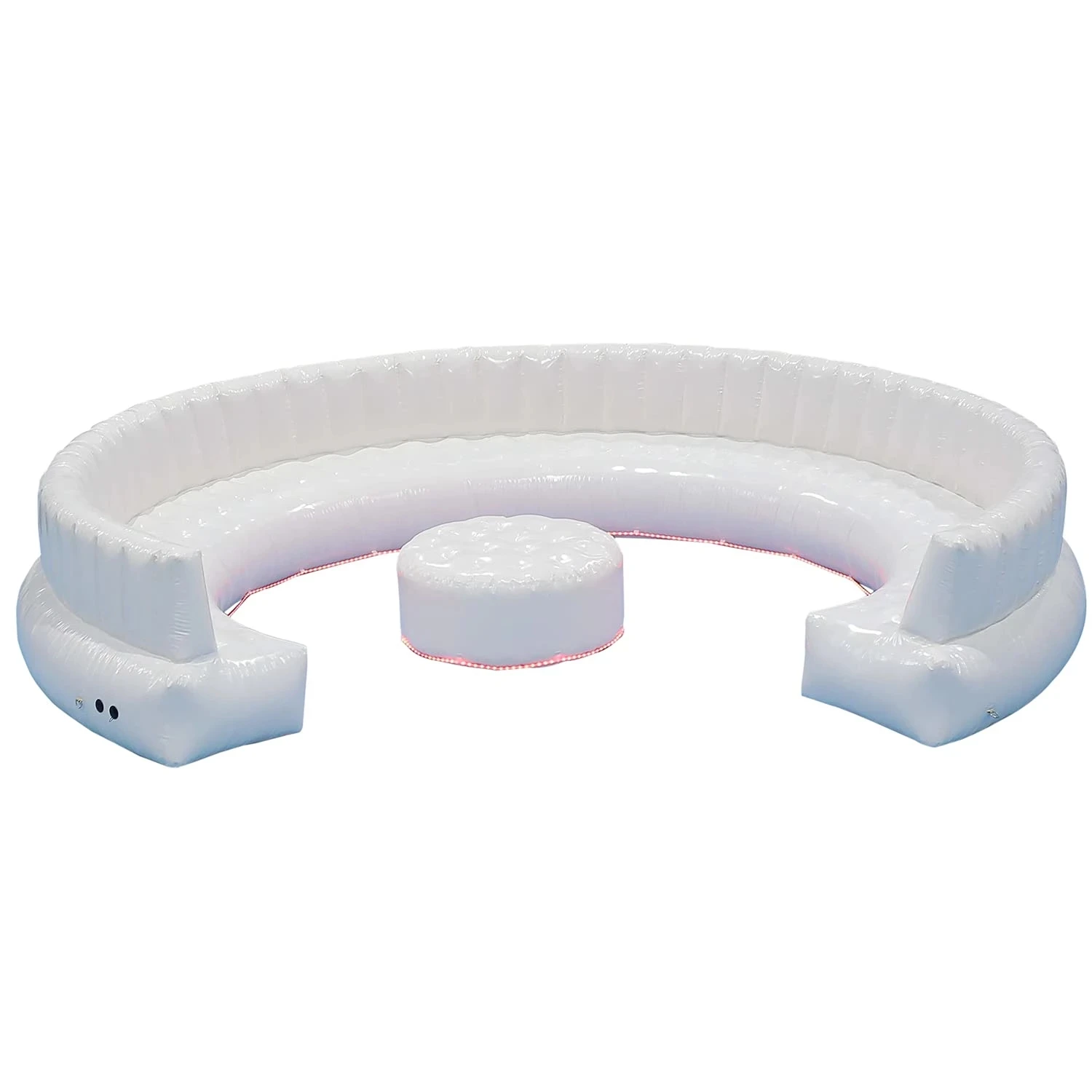 Tight Circular Couch 4m Inflatable Sofa Pvc Air  With Led Light White Sofa With Air Pump For Party/wedding/outdoor Activity