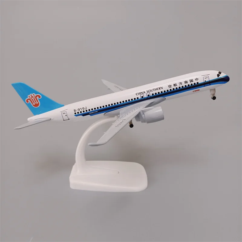 19cm Air China Southern COMAC C919 Airlines Aircraft Diecast Airplane Model Plane Aircraft with Wheels Landing Gears Aeroplane