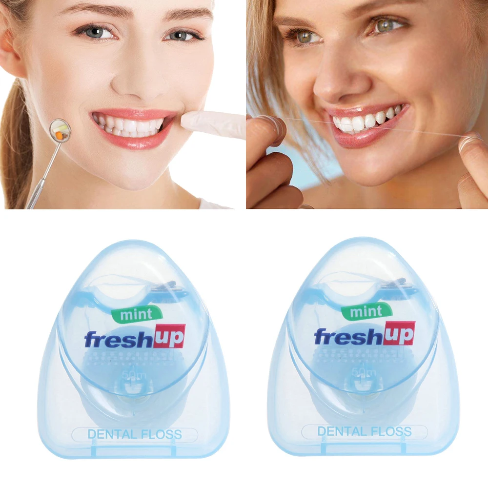 

New Portable 50M Micro Wax Dental Floss Interdental Brush Teeth Stick Toothpicks Floss Pick Oral Hygiene Clean Wire