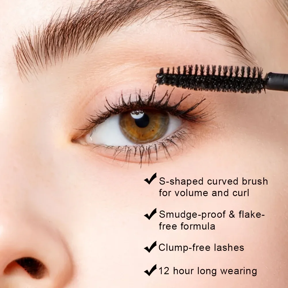 Black 3D Mascara Eyelashes Professional Brush Long-Lasting Waterproof Curl Thickening Lengthening Natural Eye Makeup Cosmetics