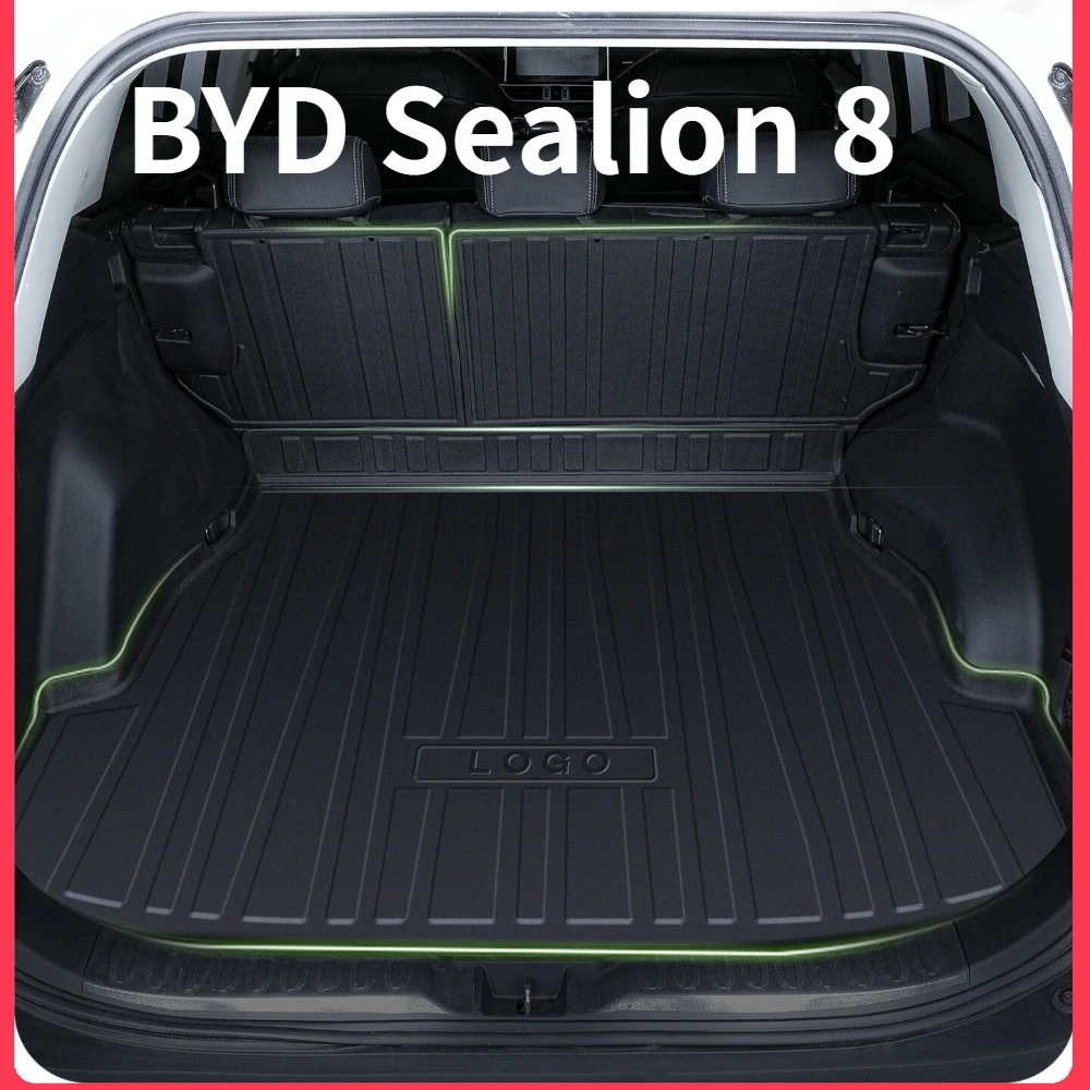 Passend für BYD Sealion 8 Tang L 2025 2026 Vollflächige TPE-Kofferraummatte Wasserdichter Laderaumteiler EV DMi Auto-Innenausstattung
