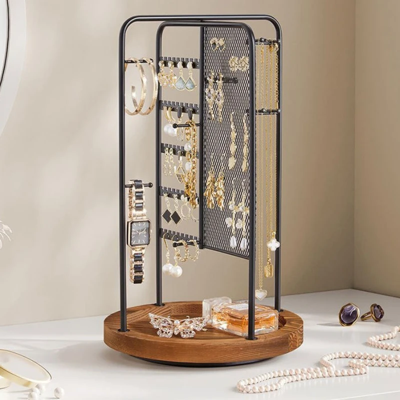 Rotating Jewelry Display Rack Earrings Necklace Jewelry Storage Stand Pendant Bracelet Displays Shelf Removable Jewellery Holder