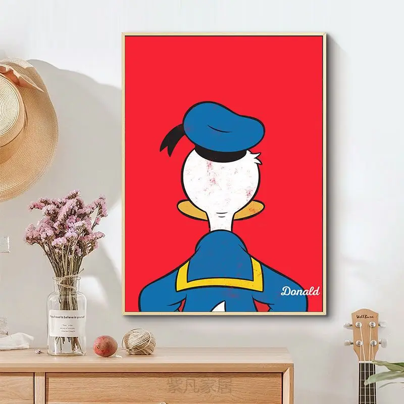 Disney Mickey cartoon schattige poster creatieve gepersonaliseerde slaapkamer woonkamer achtergrond wanddecoratie hangende schilderij cadeau