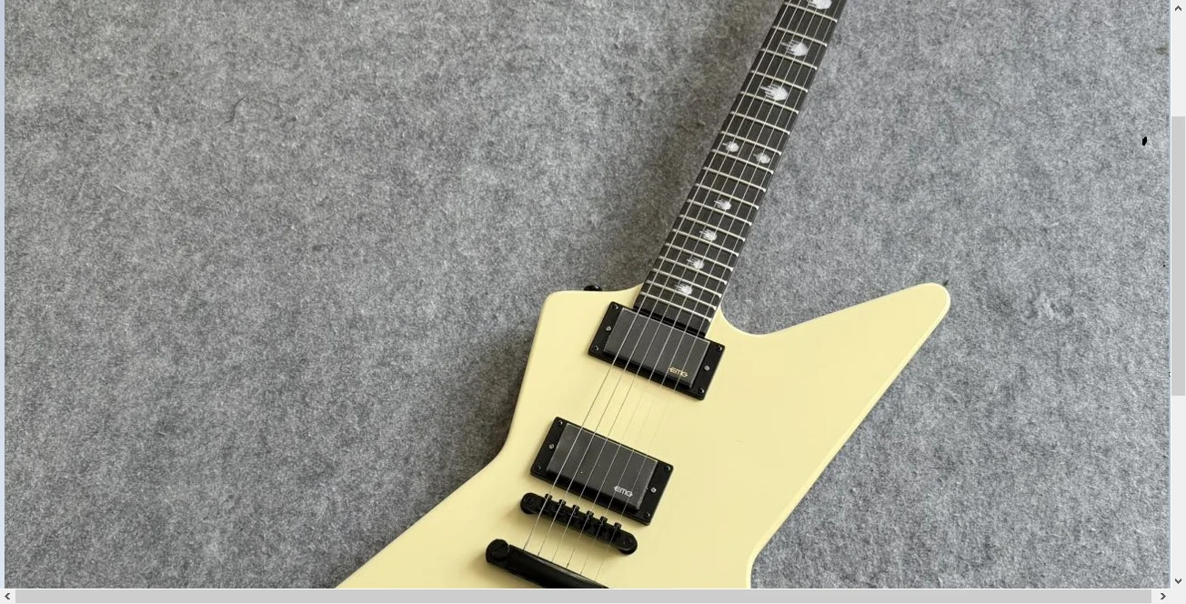 Guitarra eléctrica Yellow Explorer con mástil de palisandro macizo y madera de cerezo