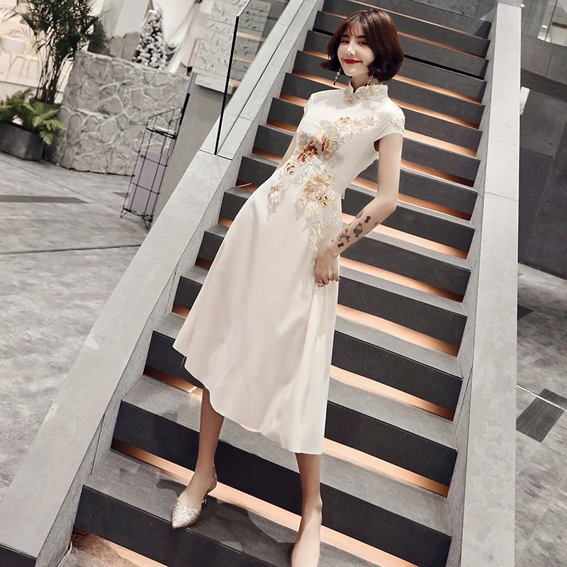 

Ele Chinese Sle Long Evening Gown Young Women's Reformed New Sle Maidsmaid orm Fairy Lady Slimming Midi...