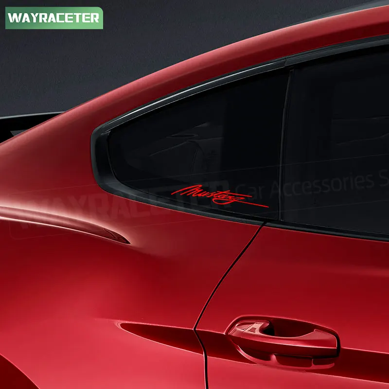 2 Pcs Creative Car Window Sticker Reflective Signature Body Vinyl Decal For Ford Mustang GT Shelby Mach-E Accessories