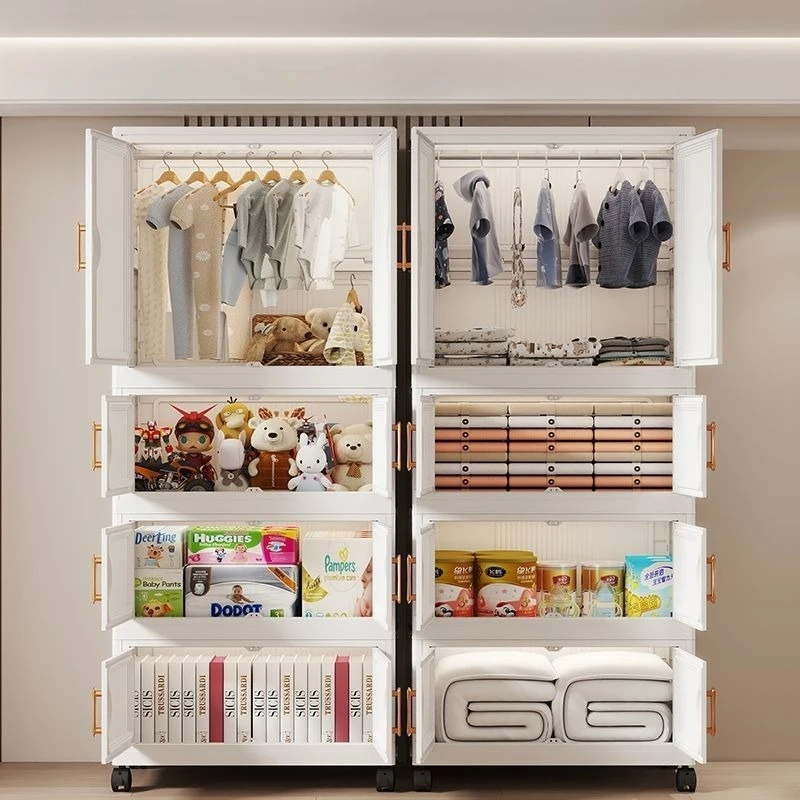 xx-Women Design Modern Wardrobe Plastic Folding Perfume Organizer Wardrobe Apartment Storage Stoffen Klerenkast Home Furniture^