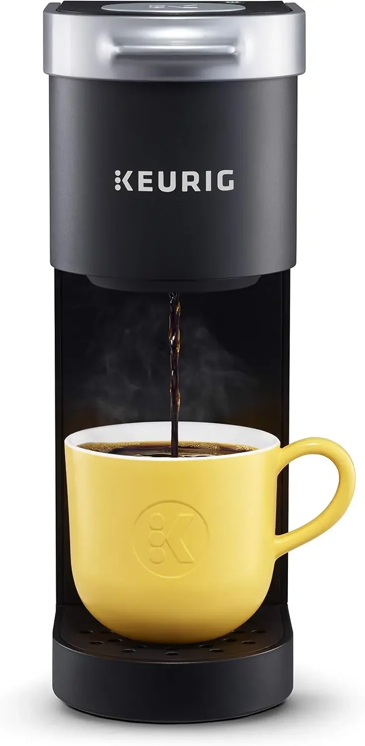 USA Stock K-Mini Single Serve Coffee Maker, Black & Travel Mug Fits K-Cup Pod Coffee Maker, 1 Count (Pack of 1), Stainless Steel