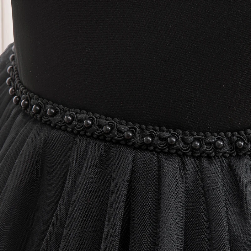 Black Girls Party Dresses Beading Children Christmas Costume Tulle Tutu Princess Dress Elegant Kids Girl Birthday Wedding Gown