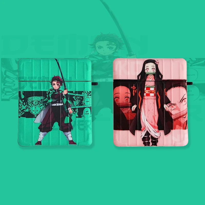 Cartoon Demon Slayer Case For AirPods 1 2 pro Charging Box Soft Silicone Wireless Bluetooth Earphone Protect Cover Coque