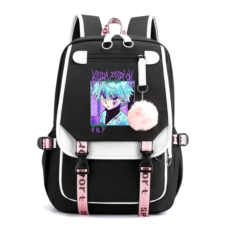 New Anime Killua Zoldyck Printing Backpack Canvas Boy Girl School Bag Travel Bag Laptop Bag Daily Backpack