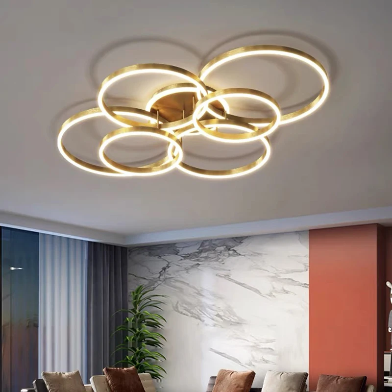 Modern LED Black And Gold Pendant Light Suitable For Living Rooms Bedrooms Study Rooms Dimmable Indoor Home Lighting Fixtures