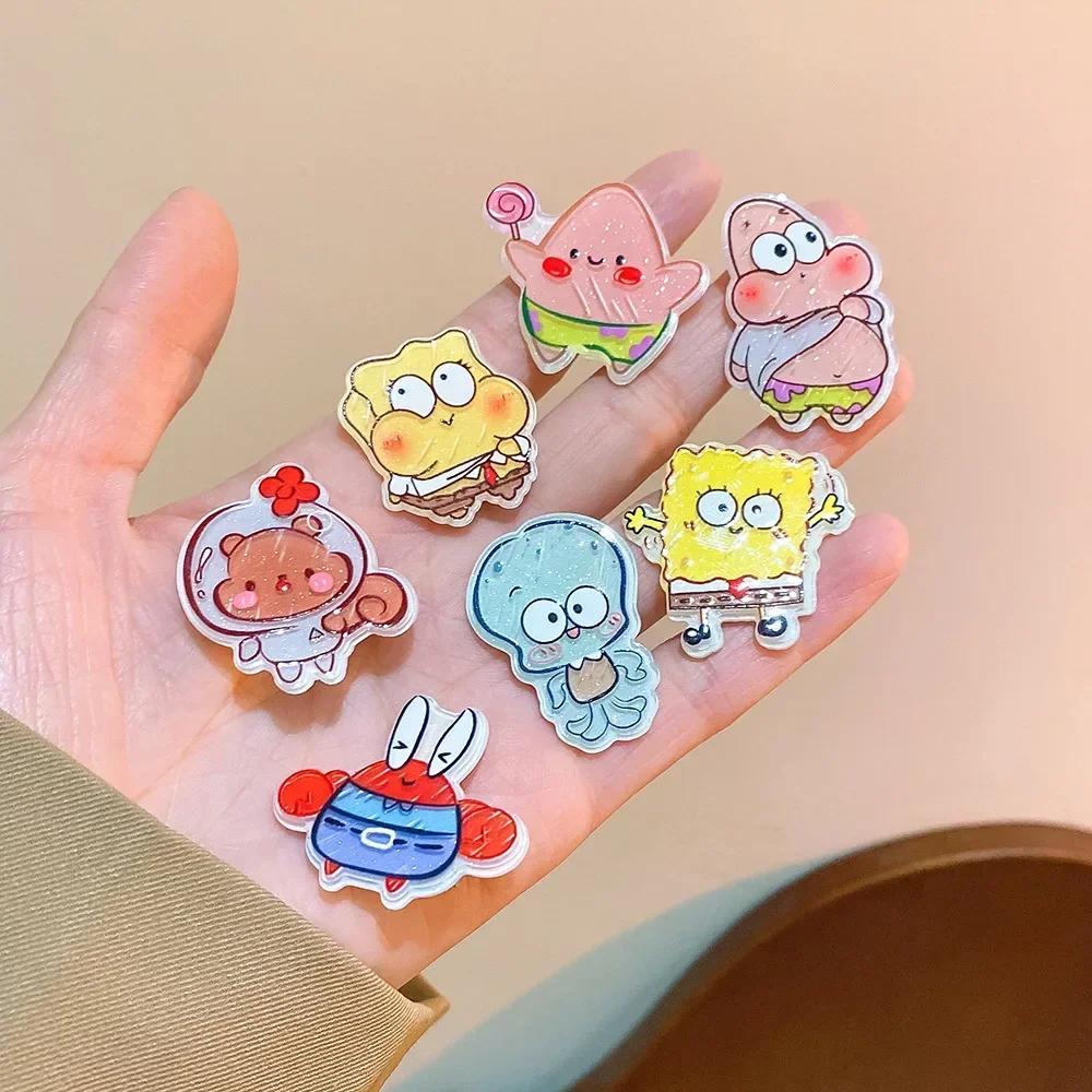 

Spongebob Squarepants Acrylic Hairpins Cartoon Patrick Star Anime Girls Barrettes Kawaii Hair Accessories Kids Birthday Gift