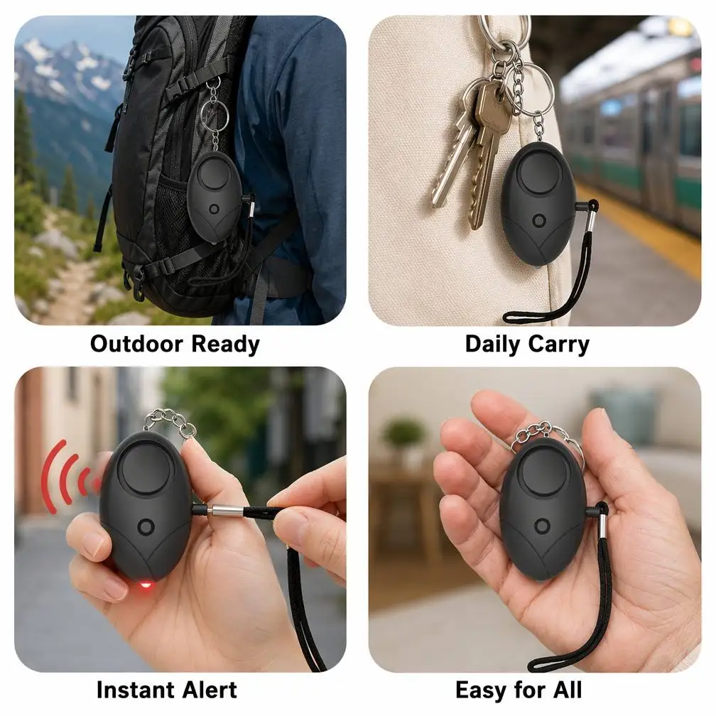130db Personal Safety Alarm Keychain Anti-Wolf Self Defense Loud Scream Emergency Alert for Girl Child Women Security Protect