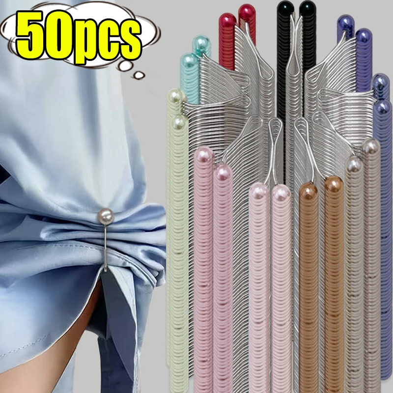 

10-50 шт., невидимая булавка на талии с жемчугом, брюки, уменьшенный размер, фиксированная пряжка, без швов, регулируемая одежда, укороченный зажим для защиты от падения