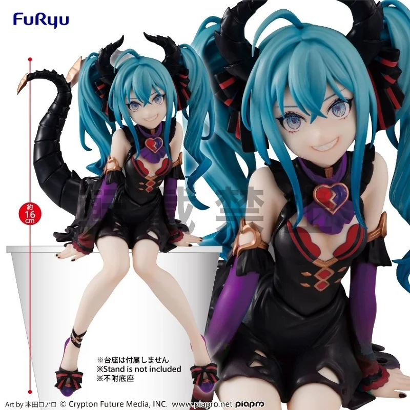 

In Stock Original Furyu Hatsune Miku Figure The Little Devil Noodle Pressure 16Cm Anime Figurine Model Toys for Girls Gift