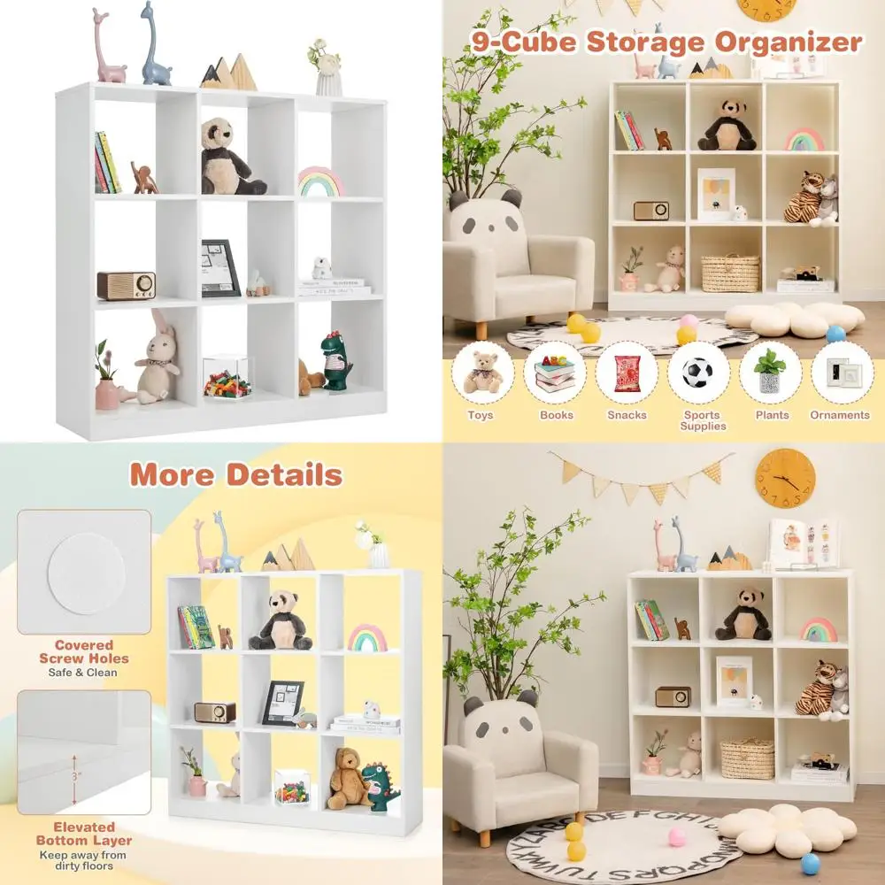 Wooden White 9-Cube…