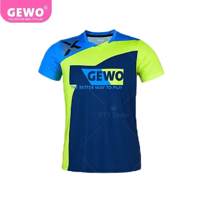 Original GEWO Table Tennis Sport Shirt Cologne Shirt Aruna Quadri Table Tennis Jersey T-shirt for Men Women Ping Pong Clothes