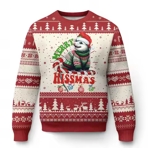 Funny Xmas Opossum Ugly Christmas Sweater For Men Clothing Funny Ugly Sweater Merry Xmas Holiday Animal Women Jumper Sweaters