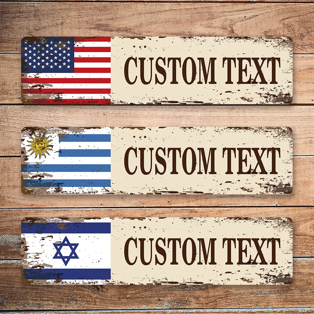 

1pc Personalized Custom Metal Street Vintage Custom Street Metal Signs For Back To School/Easter/Graduation, English Text