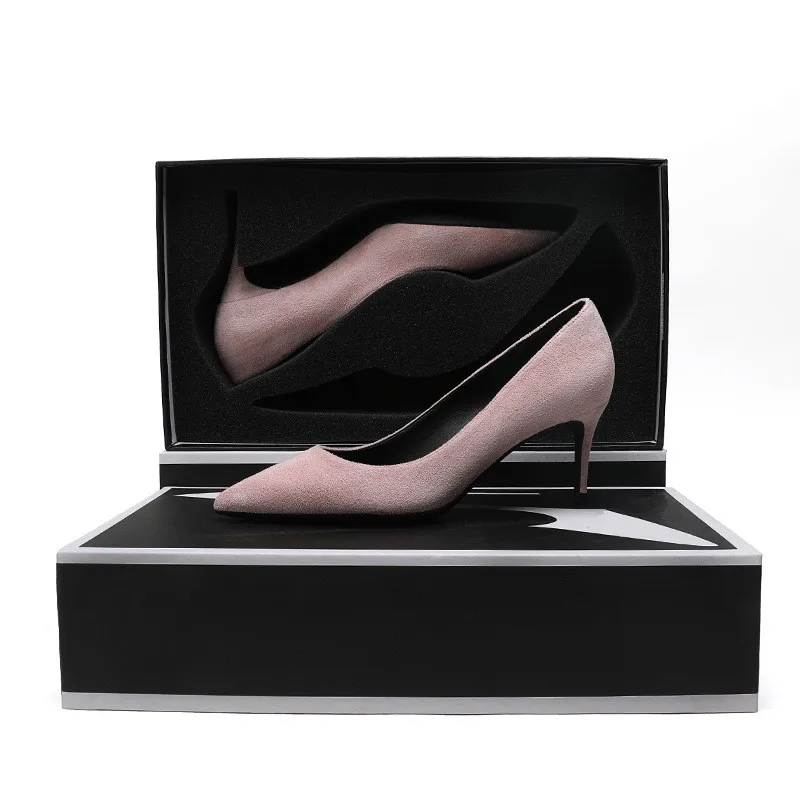 

Women's Faux Suede Leather High Heels Classic Design Fashion Pumps Sexy Spring Shoes for Office Work Thin Heel Concise A04