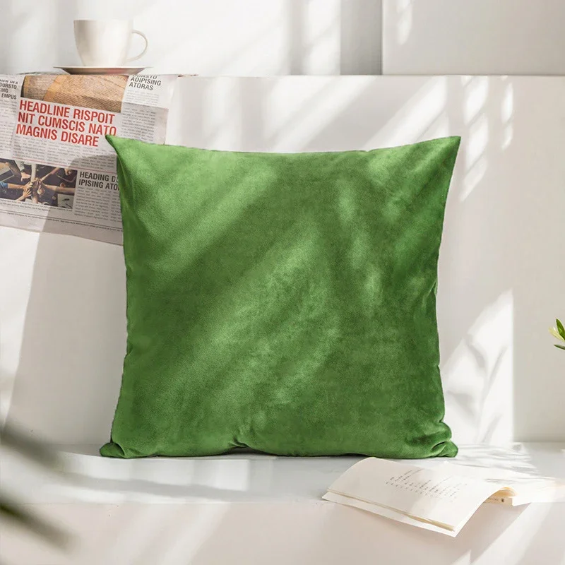 

Green Velvet Pillow Cover 45x45 Home Decor Cushion Cover Soft Pillowcases Nordic Home Decorative Pillows for Sofa Cushions 50x50