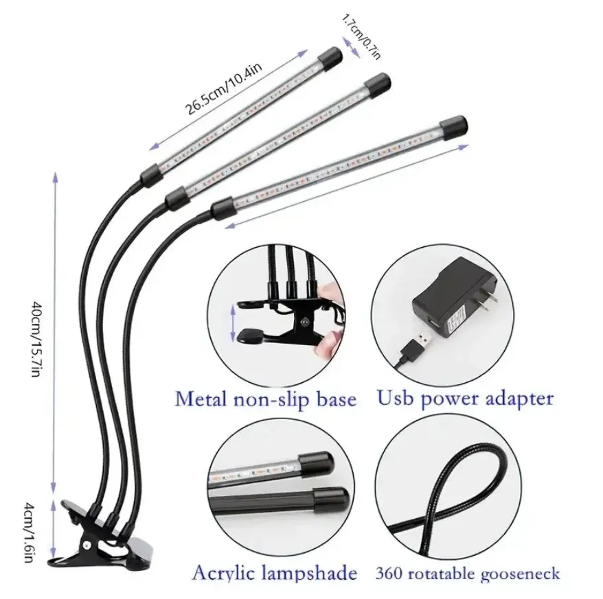 20 واط أدى مصباح نمو النبات USB لوحة الطيف الكامل