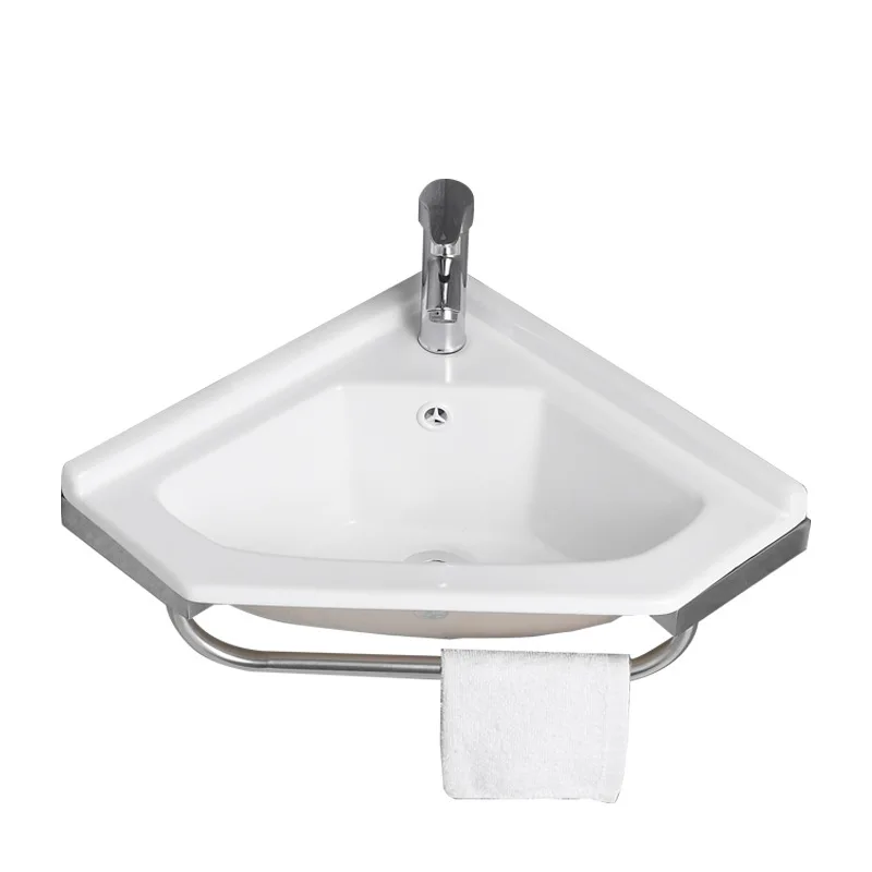 

Small unit washbasin, triangular washbasin, mini bathroom corner washbasin, ceramic washbasin, balcony