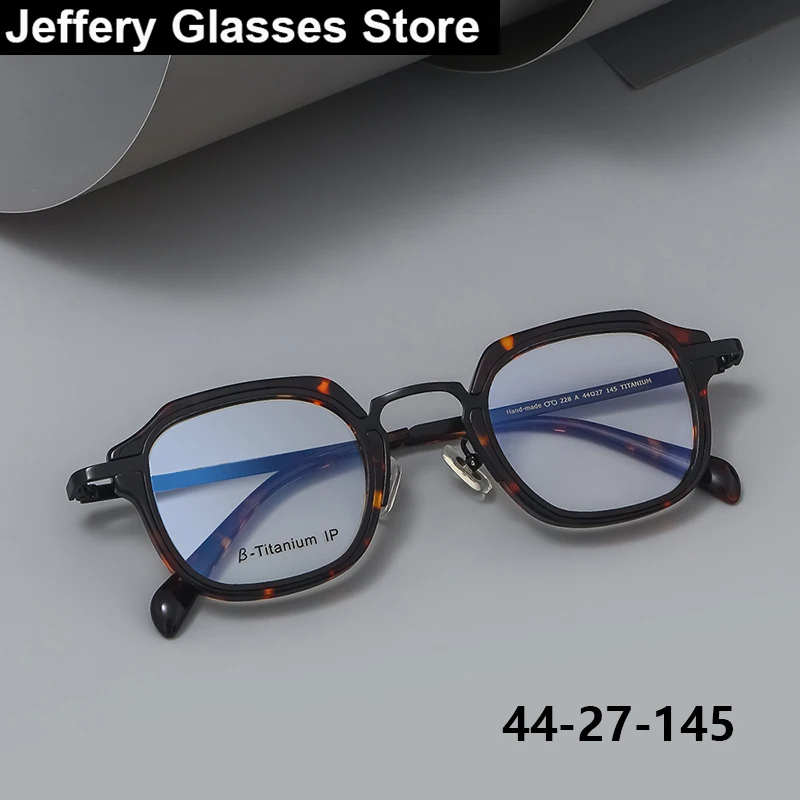 Vintage Small Square Glasses Frame Men Designer Prescription Eyeglasses Ultrlight High Astigmatism Optica Eyewear Spectacles New