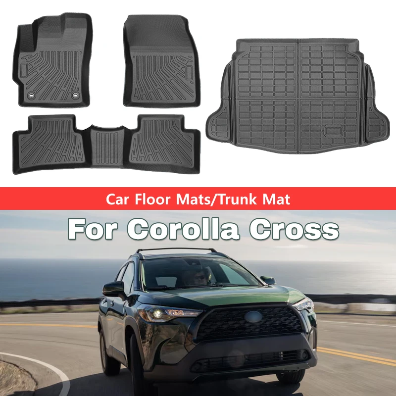 

Car Floor Mats for Toyota Corolla Cross FWD 2025 2024 2023 2022 All-weather Waterproof Non-slip Wear-resistant Trunk Liner