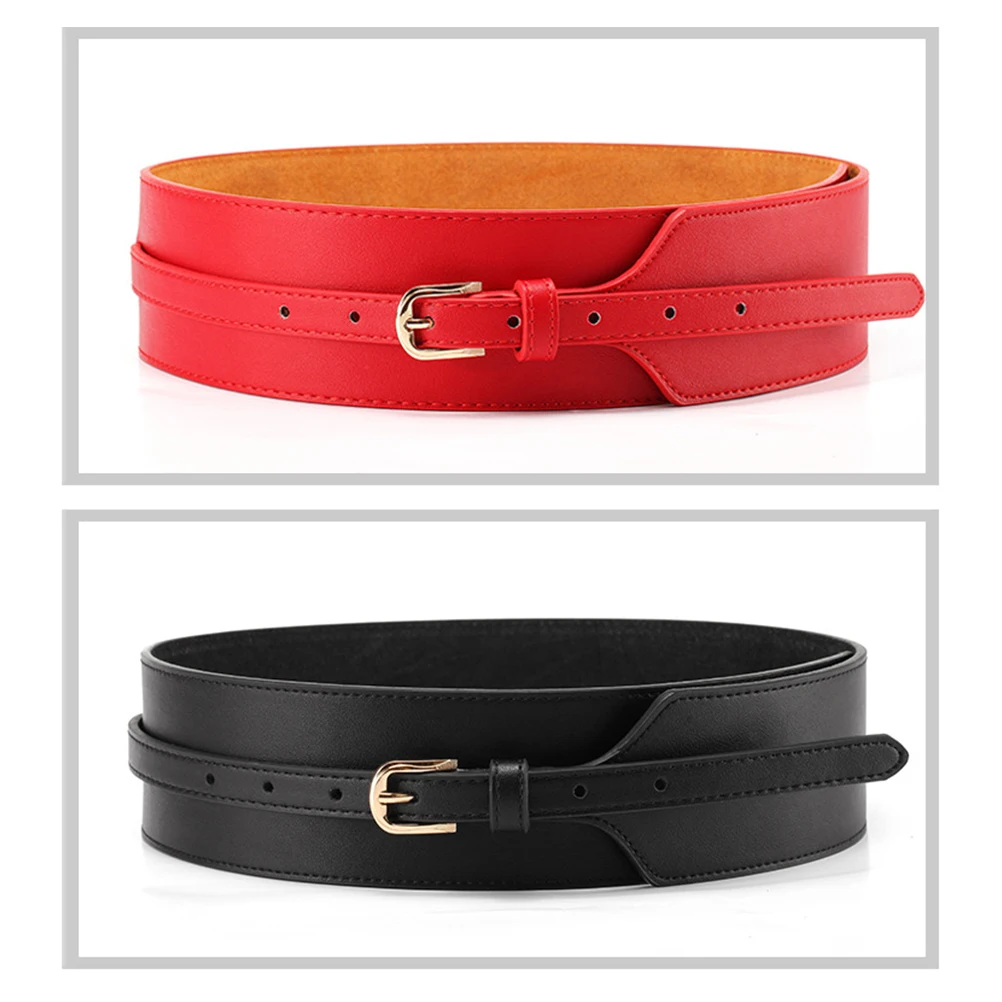 

Women Waist Belt Retro Fashion Thick Coffee Korean Version Adjustable Buckle Vintage Dress Up Accessory
