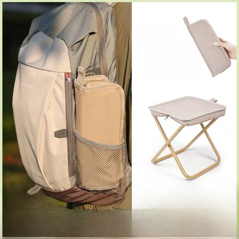 equipamento-de-camping-para-viagens-longas-banqueta-portatil-dobravel-conjunto-de-oito-pecas-bolsa-hobo-em-forma-de-envelo