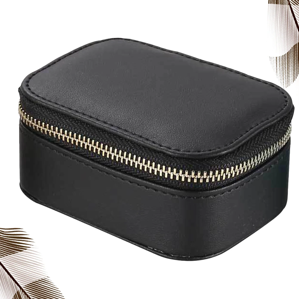 

1pc Travel Jewelry Box Earring Organizer Watch Necklace Storage Case for Women Durable Gift Birthday Wedding Christmas Black