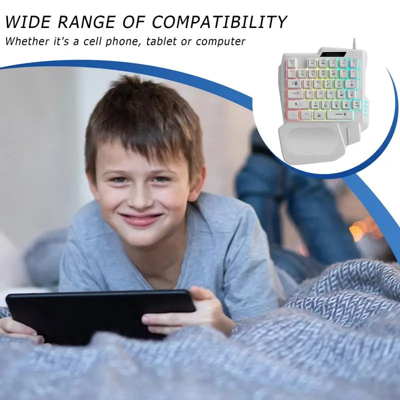 Teclado de juego ergonómico, sensación mecánica, teclado para teléfono, teclado de juego programable portátil para el hogar, dormitorio, apartamento, escuela