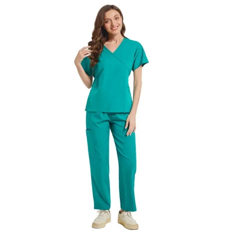 Surgical Uniforms Medical Nurse Scrub Set Woman Beauty Salon Workwear Clinical Scrub Top Jogging Pants Doctor Nursing Tunic Suit