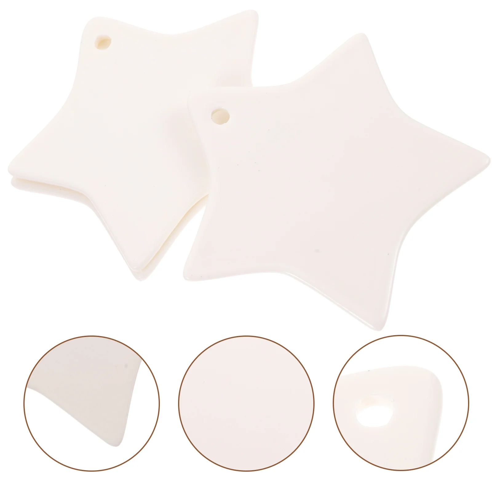 

3Pcs DIY Ceramic Pendants Blank Tags for Painting Drawing Craft Decorations Home Office Festival Gift DIY Hanging Ornaments