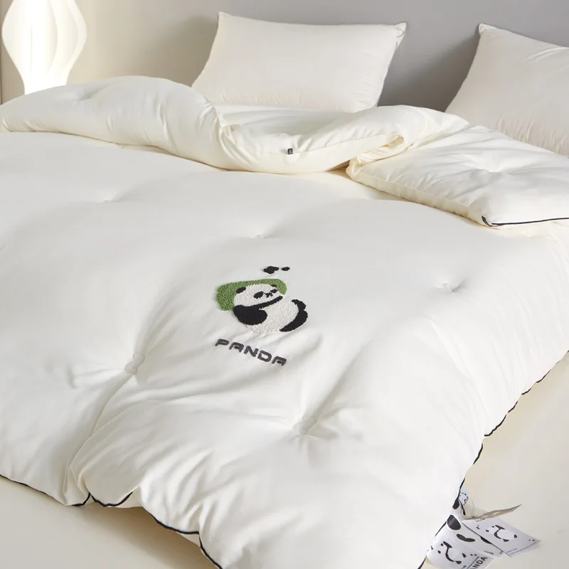 

Autumn and Winter New Towel Embroidery Warm Quilt for Spring and Autumn Cute Panda Cartoon Single Double Duvet