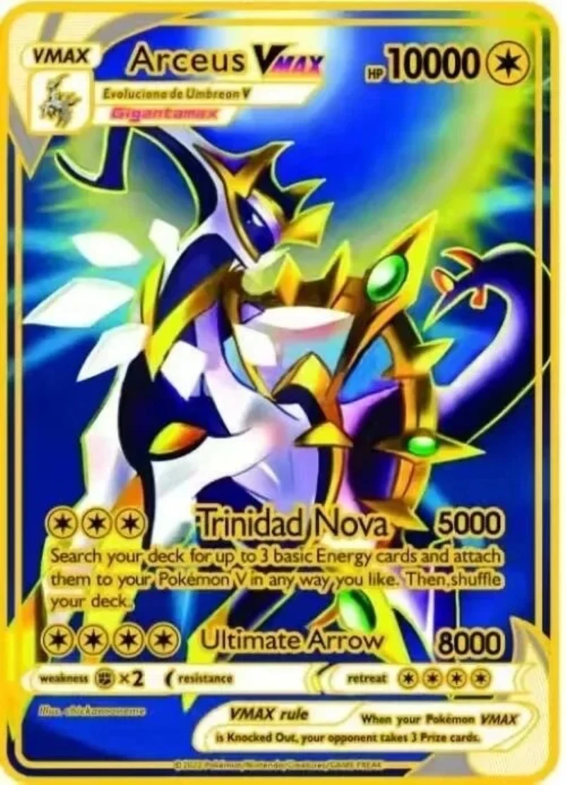 2024New Pokémon Cards Metal Pokemon Letters English Pokemon Iron Cards Mewtwo Pikachu Gx Charizard Vmax Cartas Pokémon Vmax EX