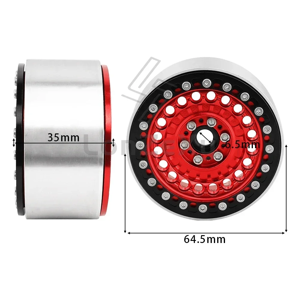 1/4pcs Metal Alloy 2.2 inch Beadlock Wheel Rims Hubs for Axial Wraith 90048 TRX-4 TRX-6 1/10 RC Crawler Car Upgrade Parts