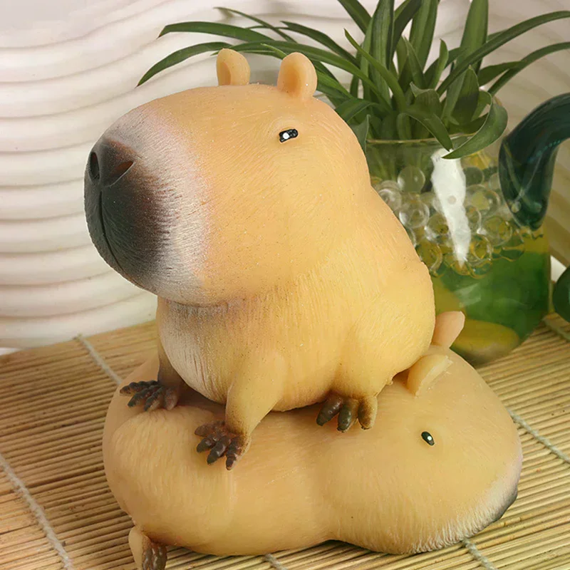 1PC Cute Cartoon Capybara Squeeze Toy Stress Relief Funny Animal Squeeze Toy Capybara Shape Pinch Toys Relax Gifts